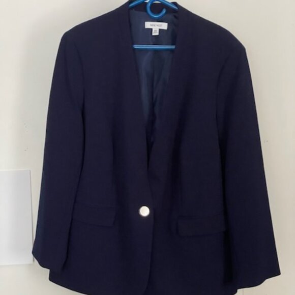Nine West Jackets & Blazers - Nine West Women’s Collarless Blue Ink In Paradise Blazer Size 20W | MSRP $109